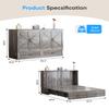 ADOWORE Queen Size Murphy Bed with Large Storage Drawer & Charging Station, Hideaway Full Foldable Platform Bed for Home Office or Guest Bedroom, Living Room,Grey view 2
