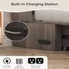 ADOWORE Queen Size Murphy Bed with Large Storage Drawer & Charging Station, Hideaway Full Foldable Platform Bed for Home Office or Guest Bedroom, Living Room,Grey view 3