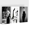 3 Panels Audrey Hepburn Wall Art Framed - Black and White Audrey Hepburn Poster Framed Wall Decor, Vogue Wall Art Audrey Hepburn Pictures for Women's Room Ready To Hang 16x24''x3pcs view 1