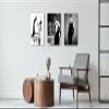 3 Panels Audrey Hepburn Wall Art Framed - Black and White Audrey Hepburn Poster Framed Wall Decor, Vogue Wall Art Audrey Hepburn Pictures for Women's Room Ready To Hang 16x24''x3pcs view 2