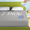 2 Pack Mattress Protector Full Size 100% Waterproof Fitted Mattress Cover, Breathable Noiseless & Machine Washable Bed Cover Deep Pocket from 5" to 21", Bed Protector for Pets Kids Adults Dark Grey view 1