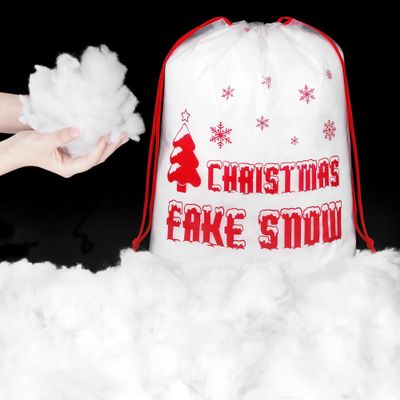 Aodaer Christmas Fake Snow Decor 750g Artificial Snow Decorations Fluffy Soft Cotton Fake Snow Indoor Fiber Snow for Christmas Tree Holiday Table and Winter Mantle Village Display Outside