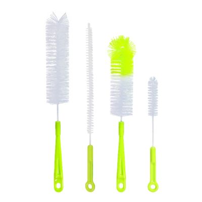 Cup Washing Brush - 4 Water Bottle Cleaning Brush | Silicone Bottle Cleaning Brush | Long Handle Bottle Brush | Soft and Flexible Bottle Brush Cleaner for Washing Cups, Baby Bottles, Tumbler