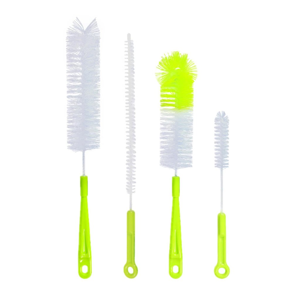 Cup Washing Brush - 4 Water Bottle Cleaning Brush | Silicone Bottle Cleaning Brush | Long Handle Bottle Brush | Soft and Flexible Bottle Brush Cleaner for Washing Cups, Baby Bottles, Tumbler