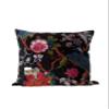 Alia Enterprises Velvet Floral Flower Throw Pillow Cover, Couch Bohemian Accent, 18 x 18 inches, Colorful Boho Chic (Black, 16" x 16") view 1
