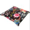 Alia Enterprises Velvet Floral Flower Throw Pillow Cover, Couch Bohemian Accent, 18 x 18 inches, Colorful Boho Chic (Black, 16" x 16") view 3