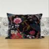 Alia Enterprises Velvet Floral Flower Throw Pillow Cover, Couch Bohemian Accent, 18 x 18 inches, Colorful Boho Chic (Black, 16" x 16") view 4