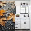 BTCOWZRV Fall Leaves Shower Curtain Winter Waterproof Bath Curtain Washable Cloth Shower Curtain Set Modern Minimalist Home Bathroom Curtain Decor with 12 Hooks 60x72 Inches view 3