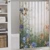 BTCOWZRV Floral Swirls Ivy Shower Curtain Winter Waterproof Bath Curtain Washable Cloth Shower Curtain Set Modern Minimalist Home Bathroom Curtain Decor with 12 Hooks 60x72 Inches view 1