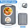 2Pcs Food Serving Tray with Handle, 17.712.6 Inch Non-Slip Plastic Serving Tray, Rectangle Gripping Nubs Food Trays, Shatterproof Dinner Tray, Non-Stick Food Platter Dishwasher Safe for Home Kitchen view 3