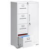 VIYET File Cabinet 4 Drawer, Vertical File Cabinet with Lock and 1 Door, File Cabinet with Storage Shelves for A4 Legal/Letter, Assembly Required (White) view 1