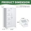 VIYET File Cabinet 4 Drawer, Vertical File Cabinet with Lock and 1 Door, File Cabinet with Storage Shelves for A4 Legal/Letter, Assembly Required (White) view 2