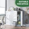 VIYET File Cabinet 4 Drawer, Vertical File Cabinet with Lock and 1 Door, File Cabinet with Storage Shelves for A4 Legal/Letter, Assembly Required (White) view 3