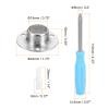 HARFINGTON 4pcs Stainless Steel Closet Rod Holder Set O-Shaped 0.75" Dia Shower Rod Flange Socket Wardrobe Bracket with Screwdriver and Expansion Tube for Closet Shelf Wardrobe Shower Curtain view 2