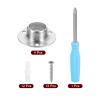 HARFINGTON 4pcs Stainless Steel Closet Rod Holder Set O-Shaped 0.75" Dia Shower Rod Flange Socket Wardrobe Bracket with Screwdriver and Expansion Tube for Closet Shelf Wardrobe Shower Curtain view 3