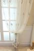 Iuokuby Sheer Curtains Voile Curtain Rod Pocket Simple Modern Mesh Embroidered Mirror Flower Home Decoration Living Room Bedroom Balcony(2 Panels, W 54 x L 90 inch, Blue) view 2