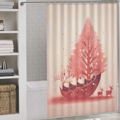 BTCOWZRV Nativity Scene Shower Curtain Winter Waterproof Bath Curtain Washable Cloth Shower Curtain Set Modern Minimalist Home Bathroom Curtain Decor with 12 Hooks 60x72 Inches