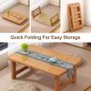 robwibw Japanese Floor Sitting Table, Folding Wood Tea Table Chabudai Japanese Coffee Table Low Table for Living Room Home Tatami Office (B 47.2 * 19.6 * 13.7 INCH) view 4