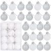 24 Count Mini White Ornaments for Mini Christmas Tree, Small Shatterproof Christmas Tree Ornaments Balls Party Decorations, 1.2 Inch view 1