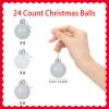 24 Count Mini White Ornaments for Mini Christmas Tree, Small Shatterproof Christmas Tree Ornaments Balls Party Decorations, 1.2 Inch view 3
