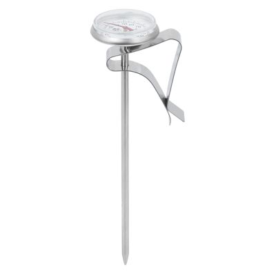 Coffee Thermometer with Large Round Dial, Stainless Steel + Glass Material, Adjustable Clip for The Coffee Drinks,Chocolate Milk Foam, 7.6 in and 5.5 in (Short Type)