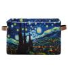ALAZA Starry Night Mountain Art Large Storage Basket for Organizing Foldable Storage Bin for Shelves Home with Handles 1 Pack view 1