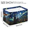 ALAZA Starry Night Mountain Art Large Storage Basket for Organizing Foldable Storage Bin for Shelves Home with Handles 1 Pack view 3