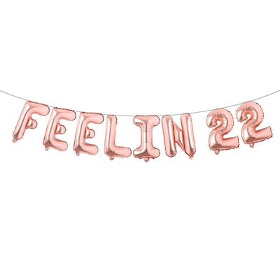 22 Birthday Decorations For Women Girls Feelin 22 Balloons Feelin 22 Banner 22nd Birthday Supplies 22nd Birthday Balloons 22 Birthday Party Supplies Favors (FEELIN 22 Rose Gold)