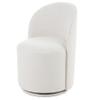 Limari Home Jureto Collection Modern Swivel Dining Chair, White Fabric view 2