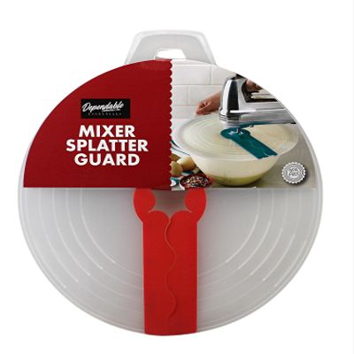 12 Inch Mixing Bowl Splatter Guard  BPA-Free Anti-Splash Screen for Hand & Electric Mixers  Flexible Fit, Transparent Silicone & PP, Dishwasher Safe by Dependable Industries