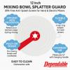 12 Inch Mixing Bowl Splatter Guard  BPA-Free Anti-Splash Screen for Hand & Electric Mixers  Flexible Fit, Transparent Silicone & PP, Dishwasher Safe by Dependable Industries view 3