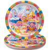 Amscan Multicolor Candyland Round Plates (9") Pack of 8 - Vibrant Party Tableware for Birthdays, Celebrations & Events view 1