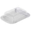 CFGH6FDF Butter Dishes Stainless Steel Butter Box Western Restaurant Snack Plate Cheese Crisper Warmer Plate Butter Dish with Lid Butter Box(Clear) view 4