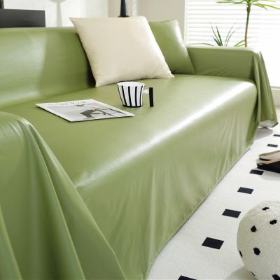 vctops Waterproof Faux PU Leather Sofa Covers for Sectional Sofa Vintage Couch Cover for Dogs Loveseat Covers Futon Cover L Shaped Cover Wipeable Couch Protector (Green,71"x150")