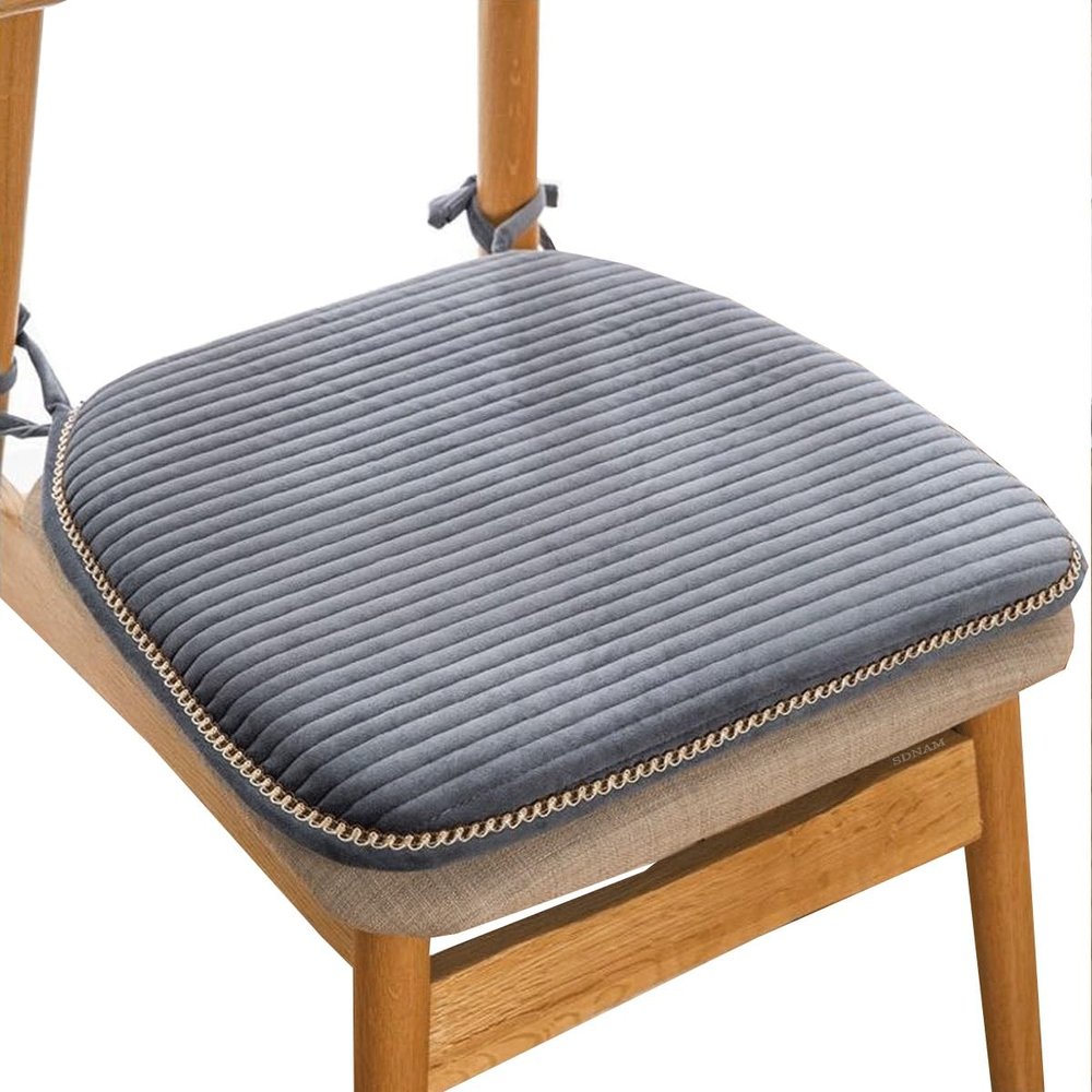 Chair Pad chair pads kitchen chairs Plush garden chair seat pads Non-slip outdoor seat pads Set of 2 /4/1Solid color chair cushions with ties Thicken seat cushions dining chairs(H16,1pc 42x42cm/16.5x1