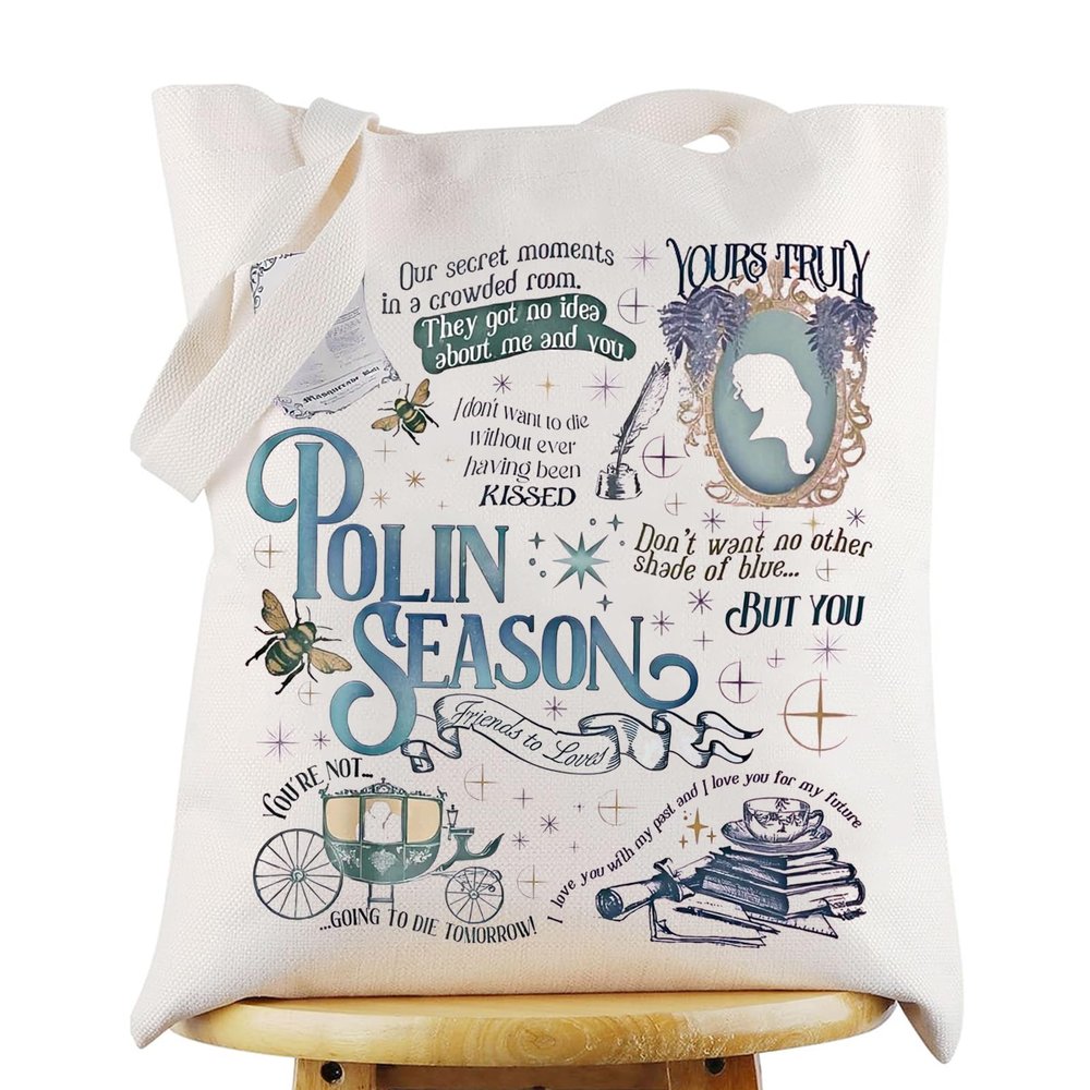 G2TUP Polin Season Tote Bag Historical Drama Gift Spill The Tea Shoulder Bag TV Show Society Papers Merch (Polin Season)