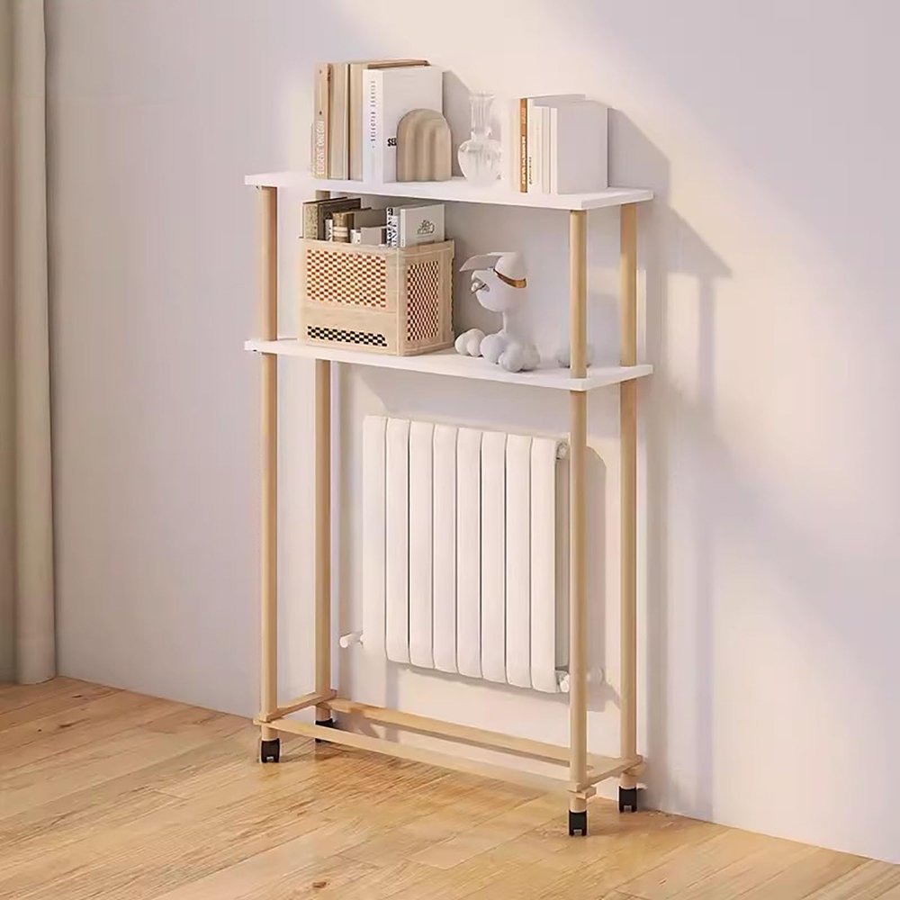 MTSYXYM Heating Cabinet Shelf,Heating Cabinet Storage Shelf,Modern Home Wood Radiator Cover,Universal Wheels with Brakes,Strong Load-Bearing,for Home Living Room Bedroom.(80 * 15 * 93.1cm)