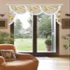 Swag Valances for Living Room Yellow Watercolor Flower and Plant Linen Pattern Sheer Waterfall Valance Curtains for Windows 78.7 Inches Luxury Window Curtain for Bedroom,Dining Room,Bay Window view 2