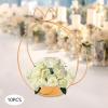 DEIGEHJRE Gold Vases Wedding for Centerpieces -10 Pcs Metal Geometric Gold Centerpiece, Elegant Centerpieces for Tables -Vase for Weddings Party Decoration, Table Dcor, Reception Party (Round) view 4