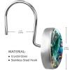 Stainless Steel Shower Hooks with Crystal Glass, 12-Pack, Elegant Room and Bedroom Curtain Rod Accessories, Owl Crystal Ball view 3