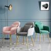 Chairs Soft Velvet Fabric Dining Chair, Kitchen Chairs Set of 2, Makeup Chair with Ergonomic Back and Armrest, Side Chair with Pillow view 2