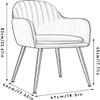Chairs Soft Velvet Fabric Dining Chair, Kitchen Chairs Set of 2, Makeup Chair with Ergonomic Back and Armrest, Side Chair with Pillow view 3