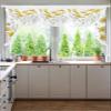 Futuregrace Swag Valances for Living Room Yellow Watercolor Flower and Plant Pattern Sheer Waterfall Valance Curtains for Windows 78.7 Inches Luxury Window Curtain for Bedroom,Dining Room,Bay Window view 3