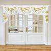 Futuregrace Swag Valances for Living Room Yellow Watercolor Flower and Plant Pattern Sheer Waterfall Valance Curtains for Windows 78.7 Inches Luxury Window Curtain for Bedroom,Dining Room,Bay Window view 4
