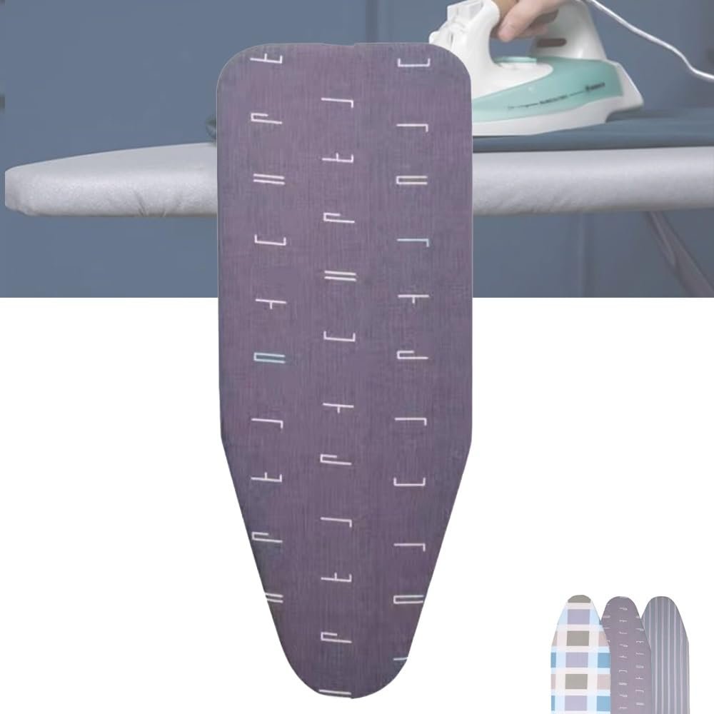 TAJMDGW Heat Resistant Ironing Board Pad 12x36In 13x38In 13x43In Replacement Ironing Board Cover with Padding, Cotton Ironing Board Cover and Pad(England Grey,34x110cm/13x43In)