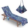 Beach Chair Towel Lounge Chair Cover Pool Chair Cover with Pockets Microfiber Sunbathing Beach Chair Cover Enjoy Summer Time Towel, No Sliding,(Blue) view 1