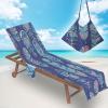 Beach Chair Towel Lounge Chair Cover Pool Chair Cover with Pockets Microfiber Sunbathing Beach Chair Cover Enjoy Summer Time Towel, No Sliding,(Blue) view 2