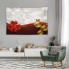 HZOHNAGO Christmas Tapestry Snowfake Red Bow Golden Merry Xmas Glitter Sparkle Bokeh Pattern Printed Wall Tapestry Wall Hanging for Bedroom Living Room Dorm 90" W x 60" H view 2