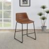 Coaster Home Furnishings - Zuni - Faux Leather Upholstered Counter Height Chairs (Set of 2) - Bucket Style, Channel Tufting, Footrest - Dining Room & Kitchen - 26-inch - Saddle Brown & Black - 107218 view 2