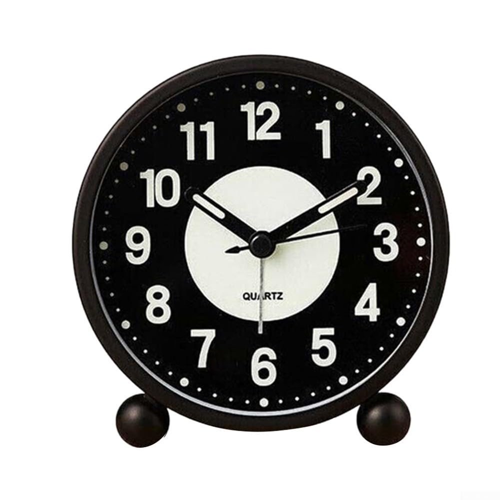Alarm Clock, Bedside Alarm Clock, Silent Battery Operated Glow In The Dark, Non-ticking Alarm Clock, Alarm Clock for Bedrooms